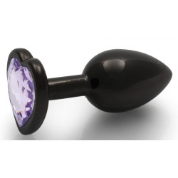 Ouch! Bijou anal Heart Gem S 6 x 2.6cm Noir-Violet